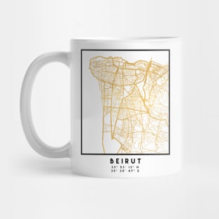 BEIRUT LEBANON CITY STREET MAP ART Mug